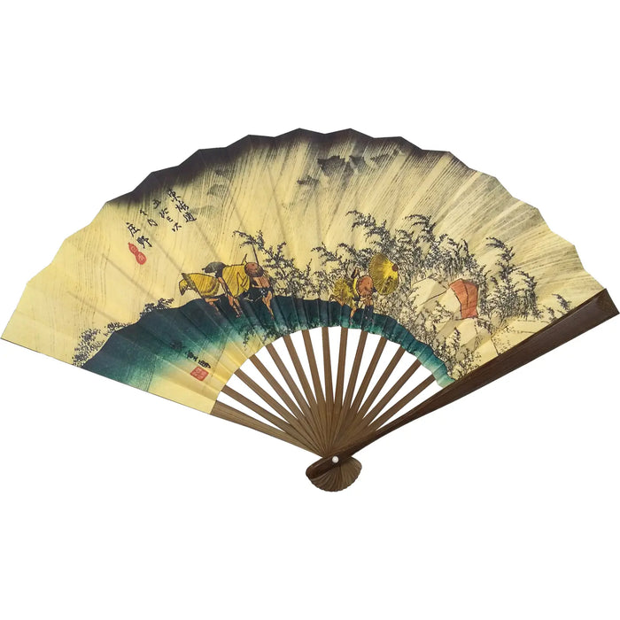 【名入れ専用】江戸扇子 No.6 浮世絵 東海道五十三次 広重 庄野 白雨