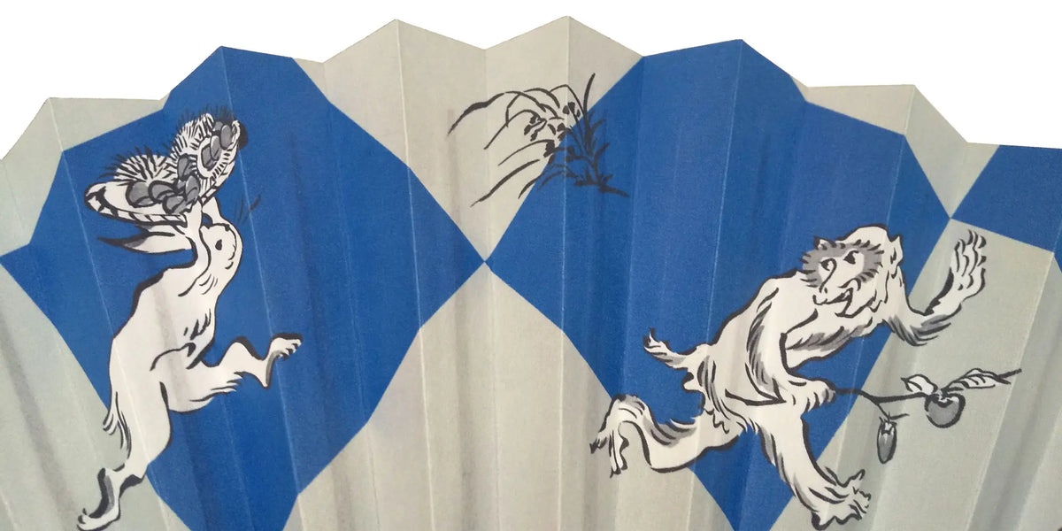 [New in 2024Edo fan No.37 Birds, beasts and caricatures, large harvest