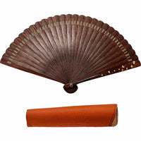 VALEDO, Firenze, Spain, wood inlay workwisteriaLeatherfolding fanin a box made of paulownia wood