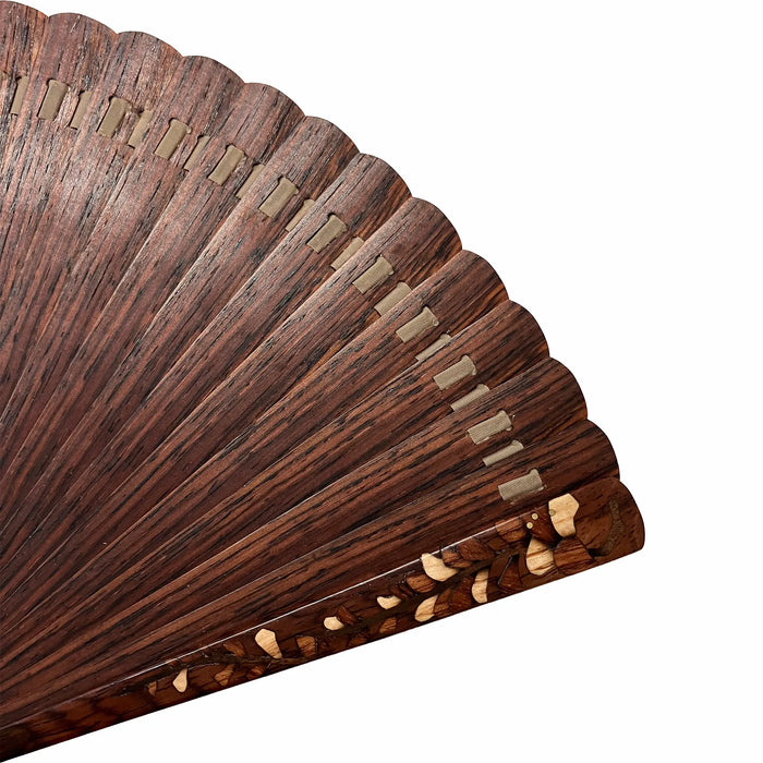 VALEDO, Firenze, Spain, wood inlay workwisteriaLeatherfolding fanin a box made of paulownia wood