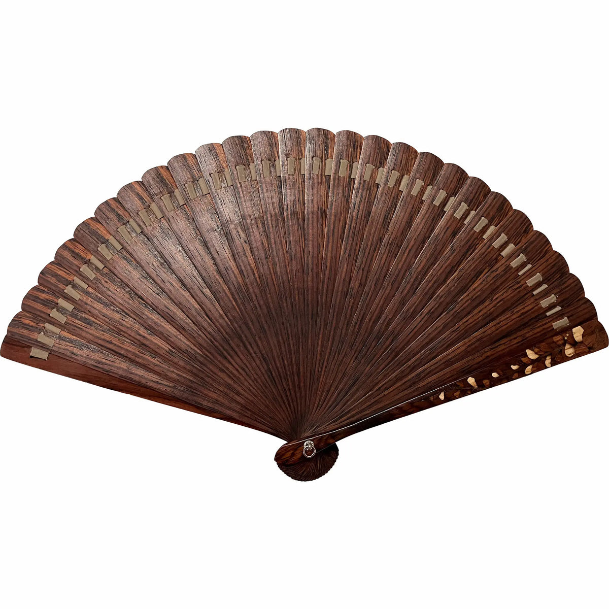 VALEDO, Firenze, Spain, wood inlay workwisteriaLeatherfolding fanin a box made of paulownia wood