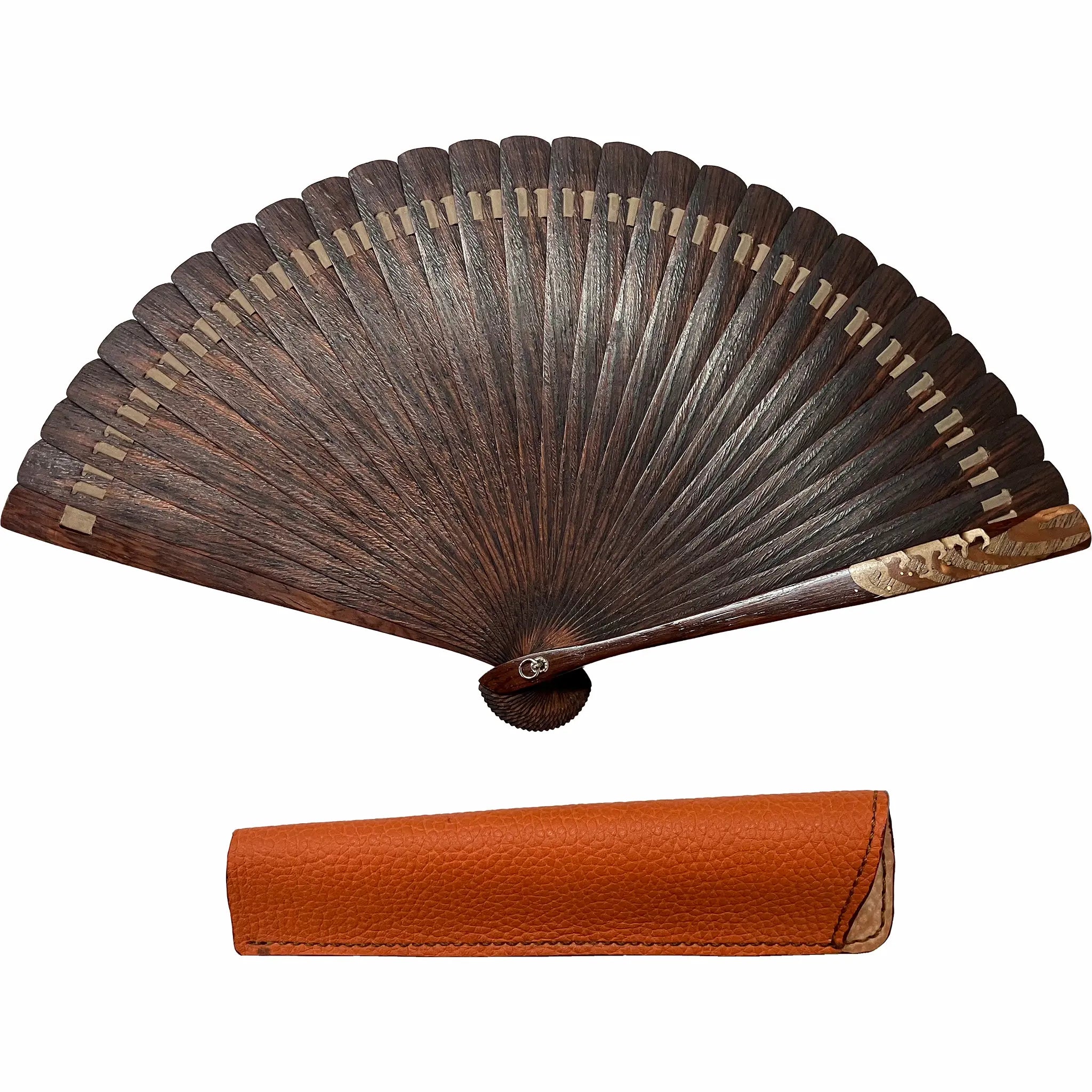 VALEDO (Spain) Firenze wood inlay Namiura leatherfolding fanin leather and paulownia box