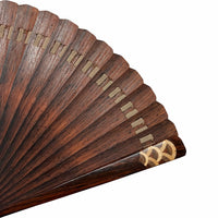 VALEDO, Firenze, Spain, inlaid wood, blue sea wave, leatherfolding fanin leather and paulownia wood box