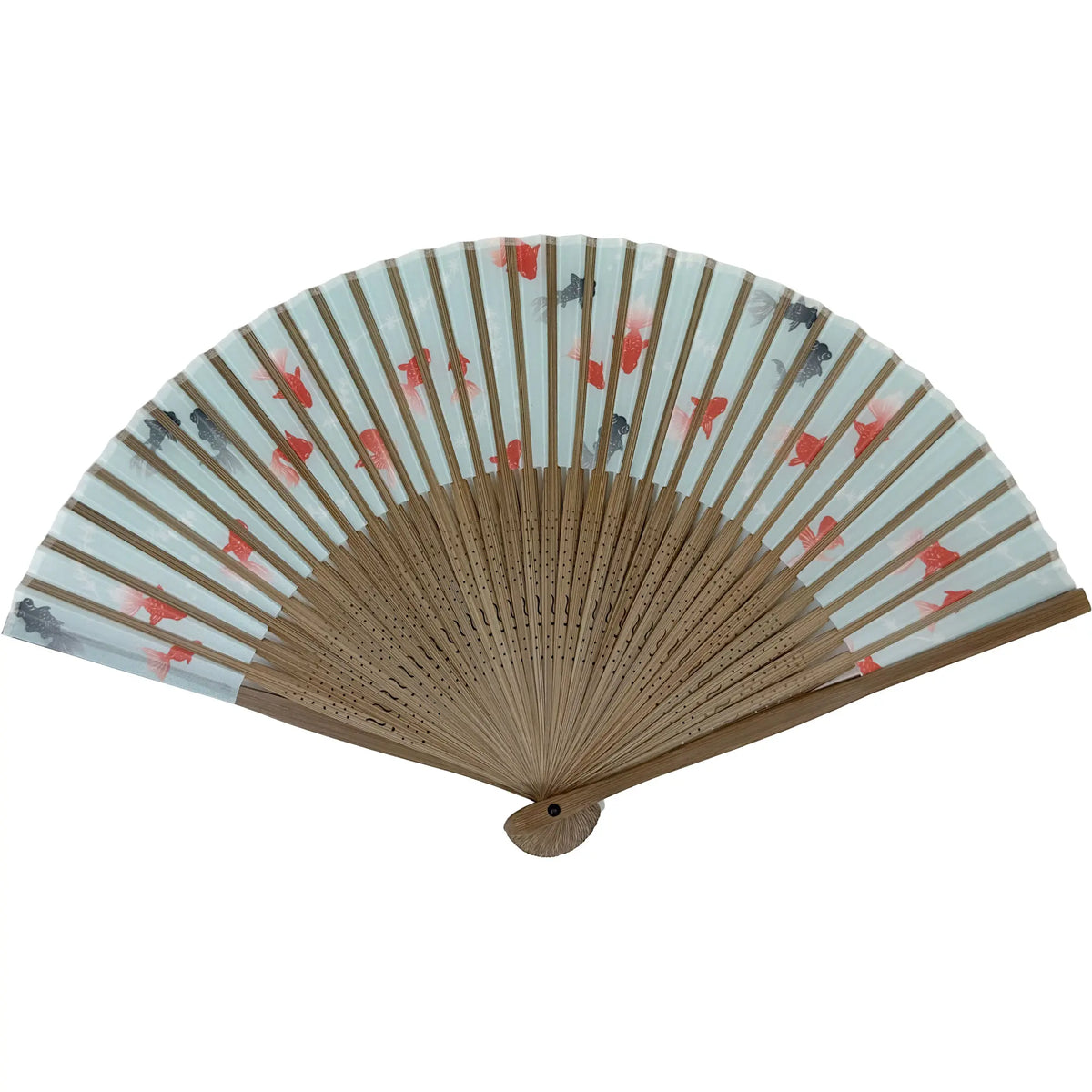 江戸柄扇子 No.02 金魚 ミント地色