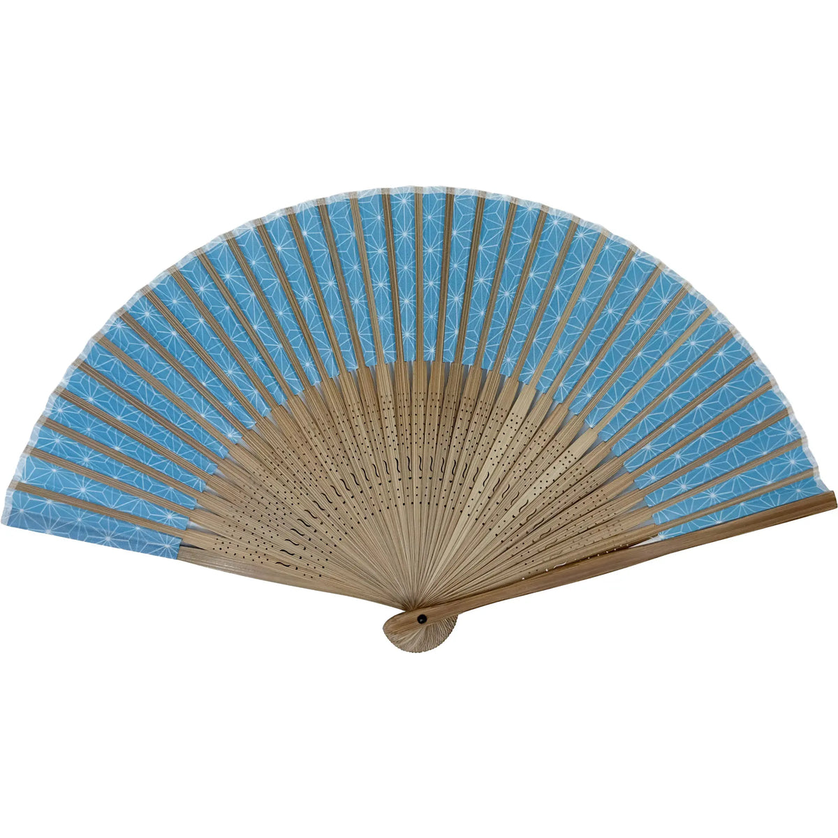 Edo patternfolding fan No.08Asano-ha deisignpale blue-green