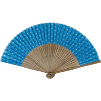 Edo patternfolding fan No.08Asano-ha deisignpale blue-green