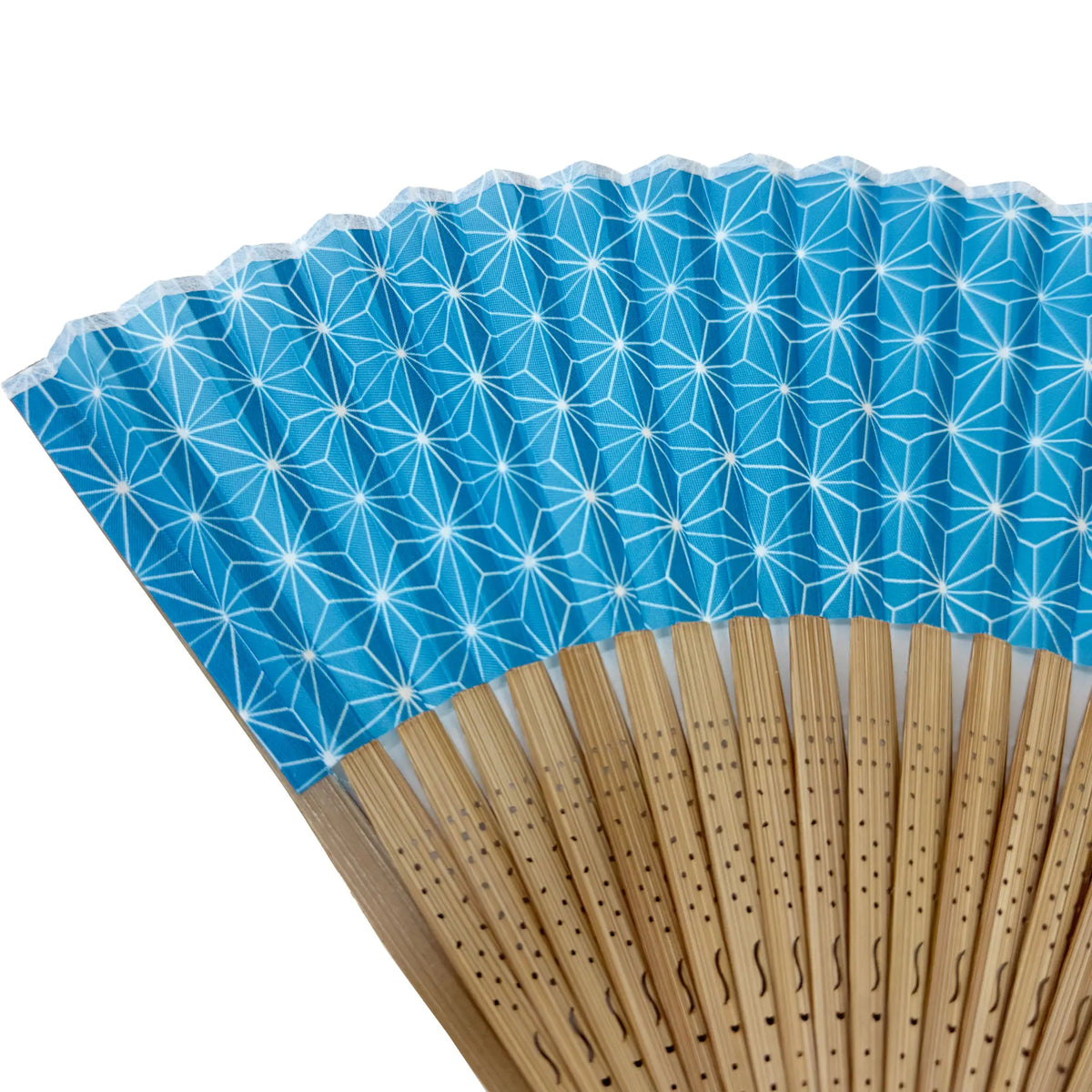 Edo patternfolding fan No.08Asano-ha deisignpale blue-green
