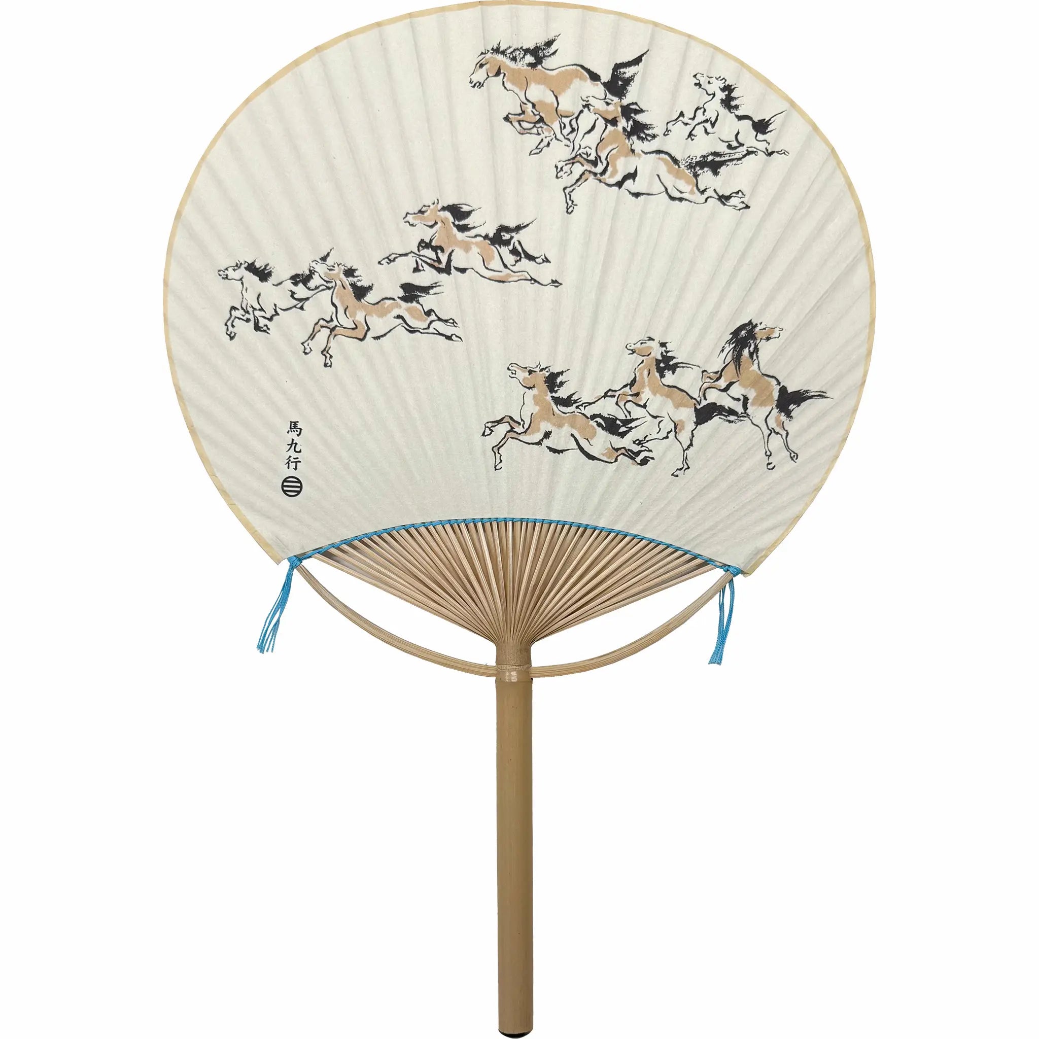 Large full moon fan, horse nine going (Japanese only)Umakuiku)