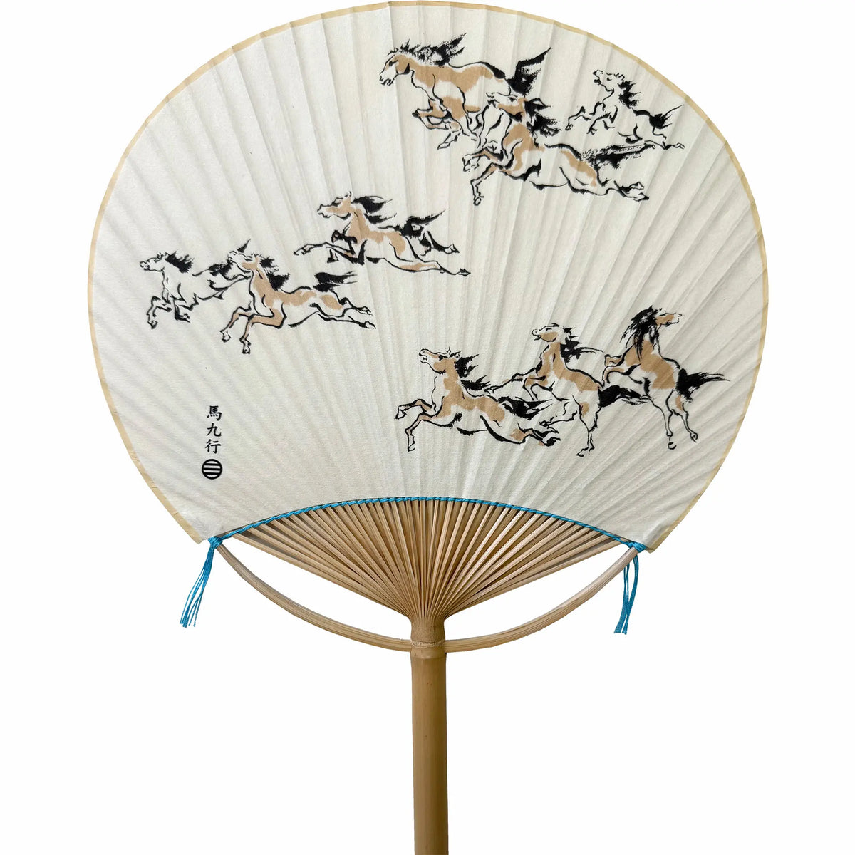 Large full moon fan, horse nine going (Japanese only)Umakuiku)