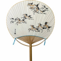Large full moon fan, horse nine going (Japanese only)Umakuiku)