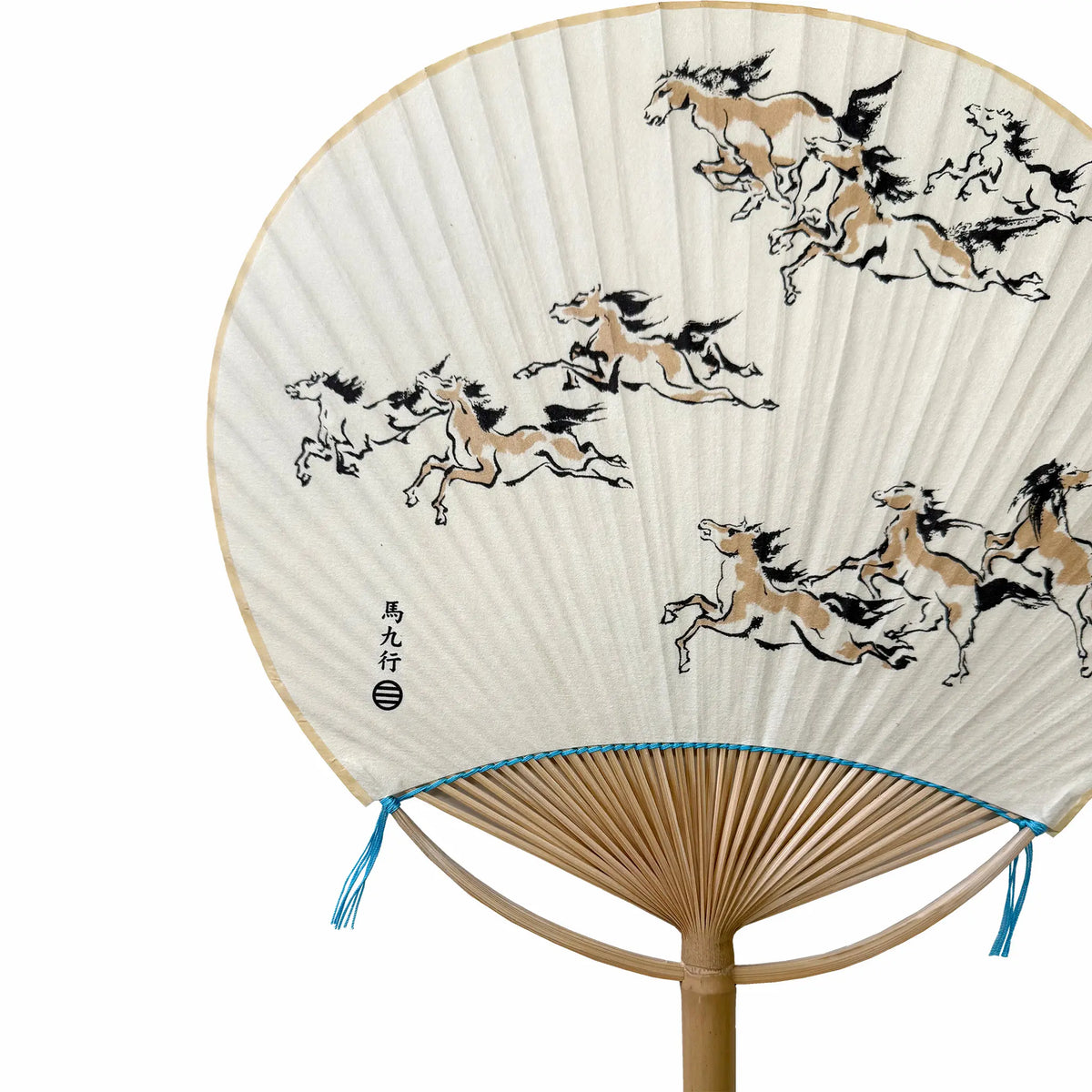 Large full moon fan, horse nine going (Japanese only)Umakuiku)