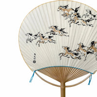 Large full moon fan, horse nine going (Japanese only)Umakuiku)