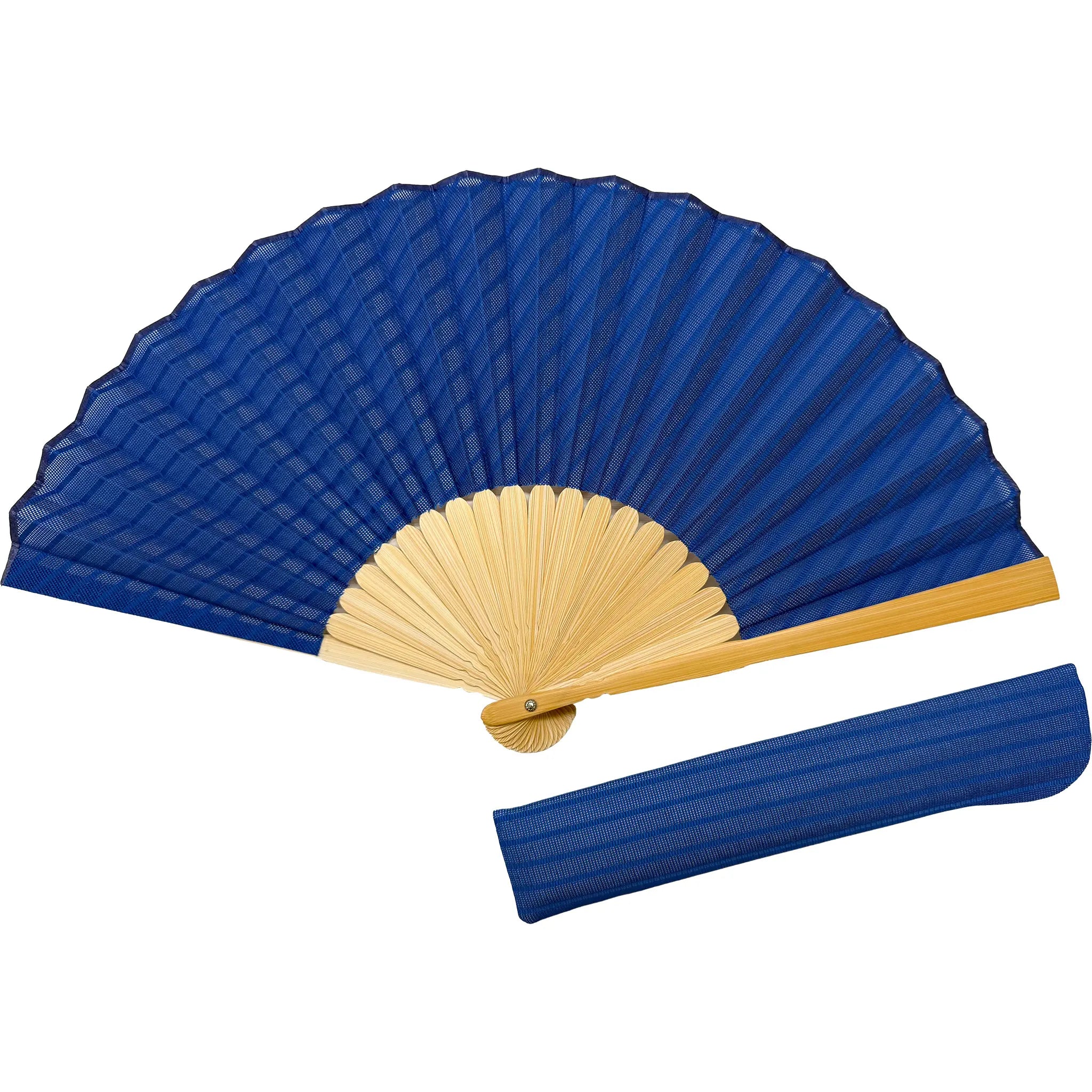 Besondere Auswahl, Fächerset aus Gaze-Seide, in Paulownia-Schachtel, Lapislazuli blau.