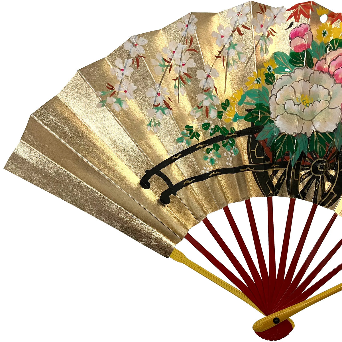 【名入れ専用】春慶塗 飾り扇子 花車 扇子立て 箱つき