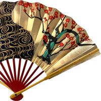 【名入れ専用】春慶塗 飾り扇子 紅白梅 扇子立て 箱つき