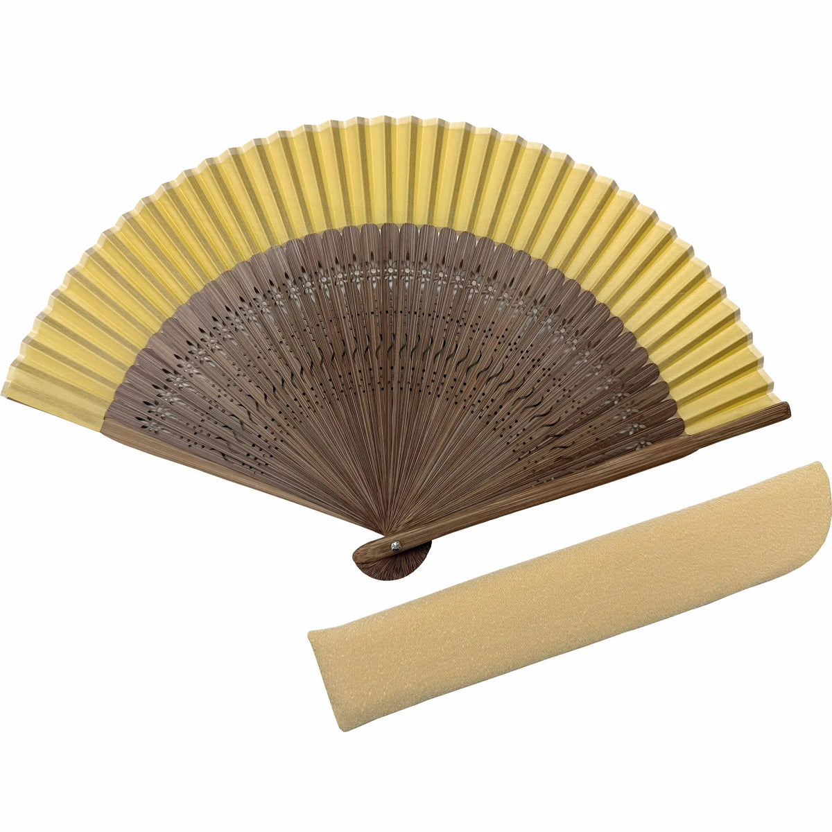 silkfolding fan folding fanYellow Narcissus (Yellow) in a paper box with a set of bags