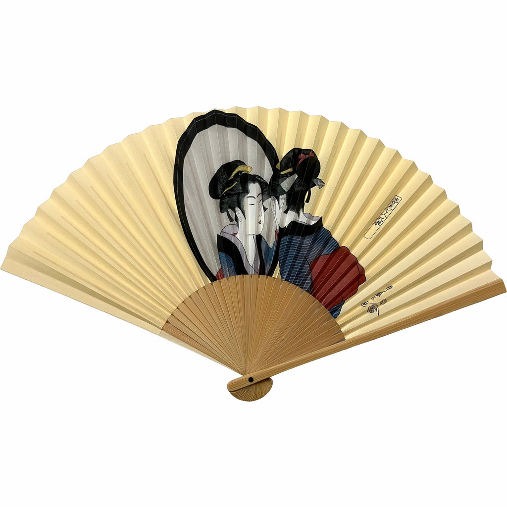 勝川春章 美人図 浮世絵 センス扇子 扇子置き付き 宮脇賣扇庵 直筆画 名あり 名入れ専用】浮世絵扇子 喜多川歌麿 姿見七人化粧 – 江戸扇子と