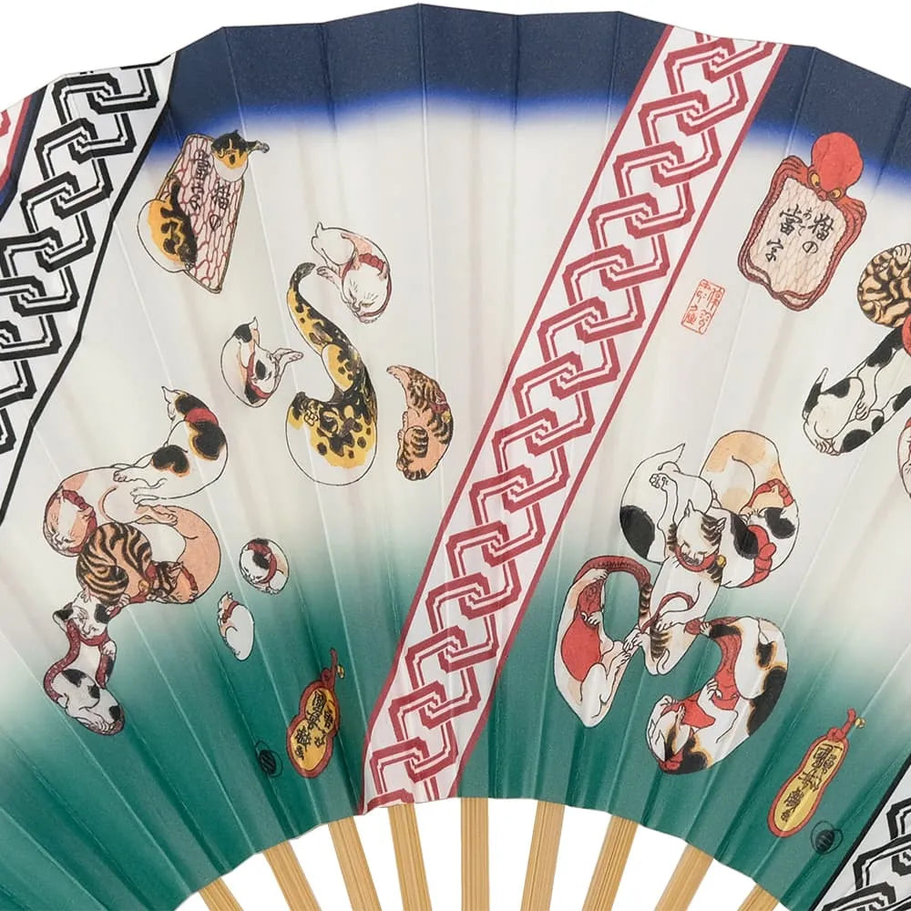 名入れ専用】江戸扇子 No.7 浮世絵 猫の当て字 国芳 – 江戸扇子