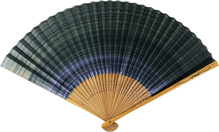 しけびき扇子 かすみ 両面 紫 7.5寸