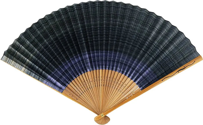 しけびき扇子 かすみ 両面 紫 7.5寸