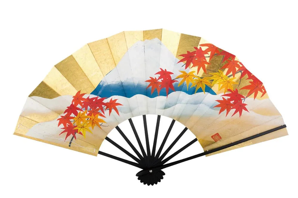 7-1 本もみ箔 春富士山/秋富士山 – 江戸扇子とうちわの老舗通販_伊場仙