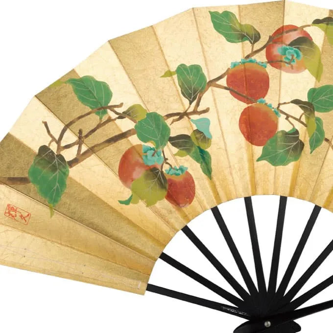 7-13 本もみ箔 柿/秋草 – 江戸扇子とうちわの老舗通販_伊場仙