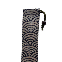 Ibasen folding fanBag with string, for 8.5" blue sea wave