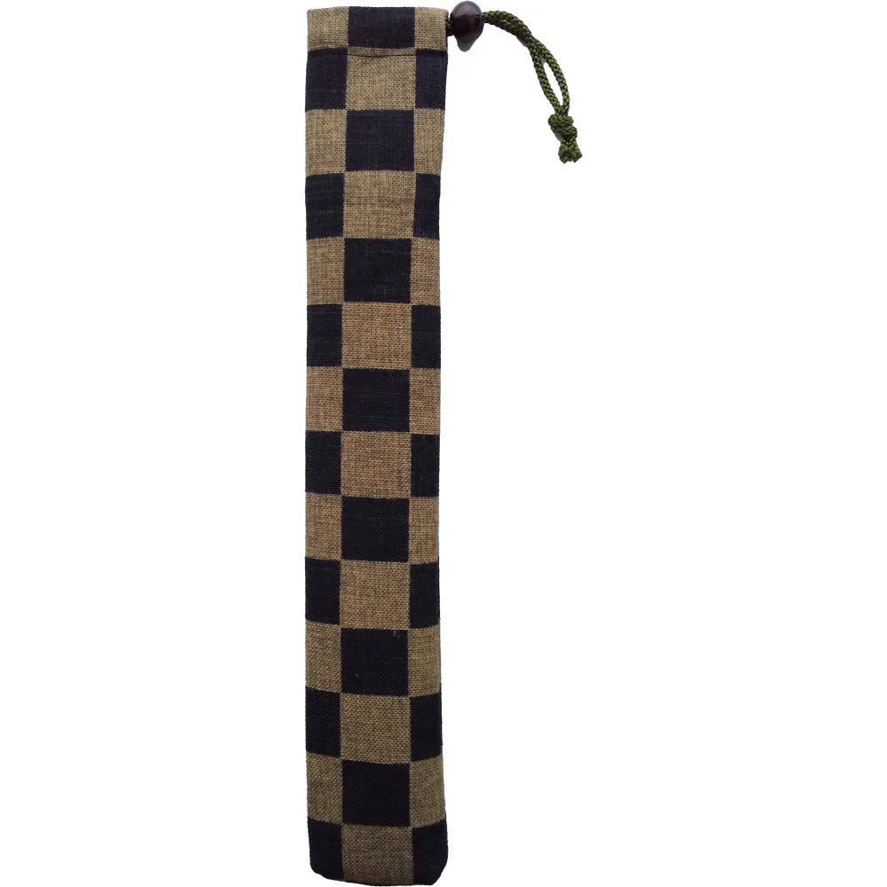 Ibasen folding fanPouch with string, checkered, for 8.5