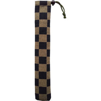 Ibasen folding fanPouch with string, checkered, for 8.5", black check