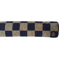 Ibasen folding fanPouch with string, checkered, for 8.5", black check
