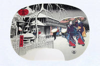 IbasenPeinture d'éventail imprimée n° 17 Hiroshige Edo Meisho Snow