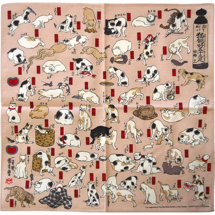 Jiguchi, der Liebling der Katzenhalterin, hat 53 kleine Furoshiki.