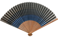 Eventail ShikebikiFaible, double face, bleu, 7,5".