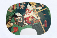 IbasenPeinture d'éventail imprimée n° 18 Toyokuni, gravure.wisteria
