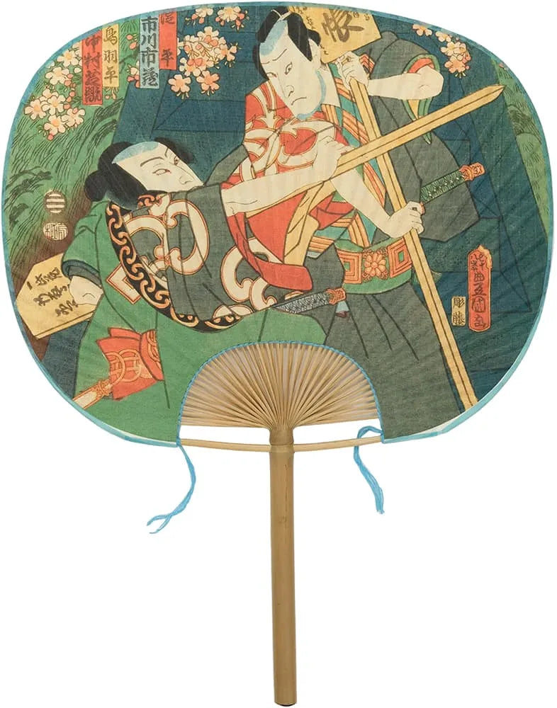 old name of Tokyoround fanUkiyoe Toyokuni carvingwisteria