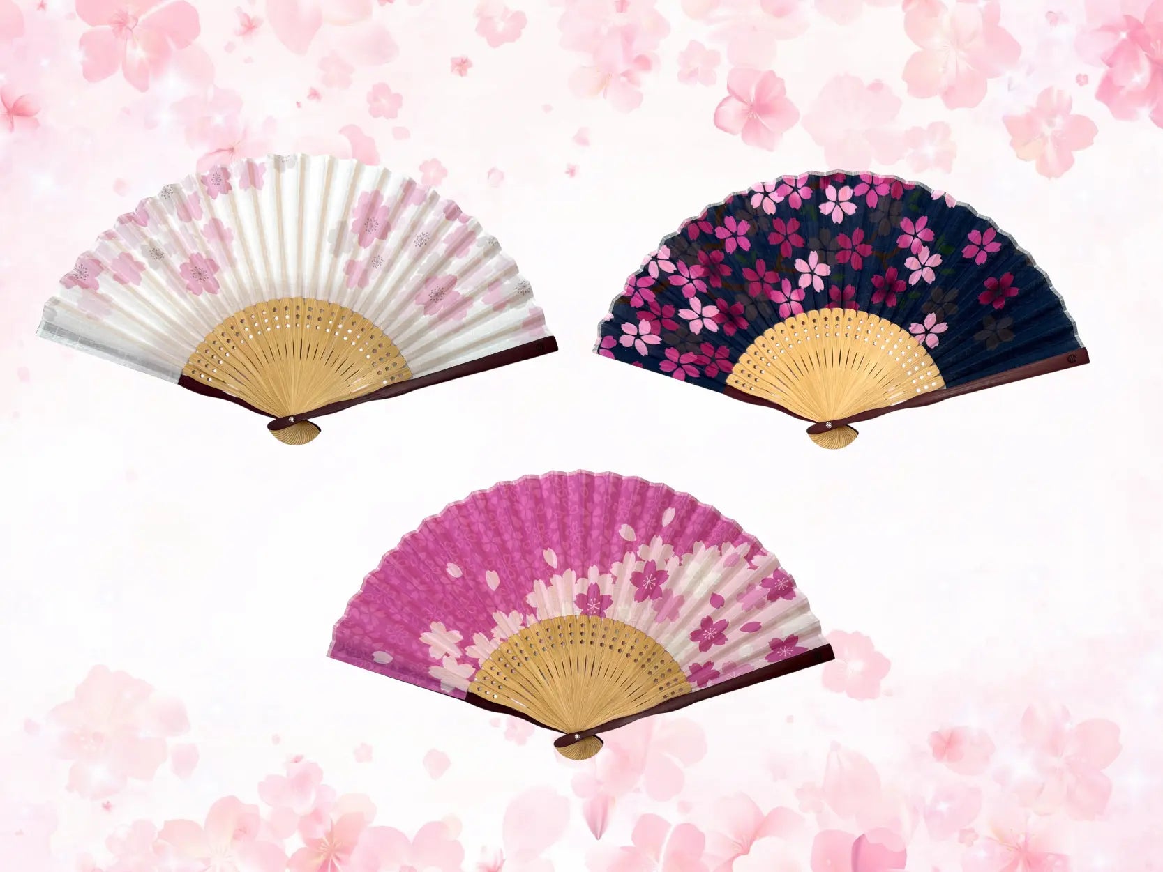 2026_sakura_I collected cherry blossoms folding fan – 江戸扇子と