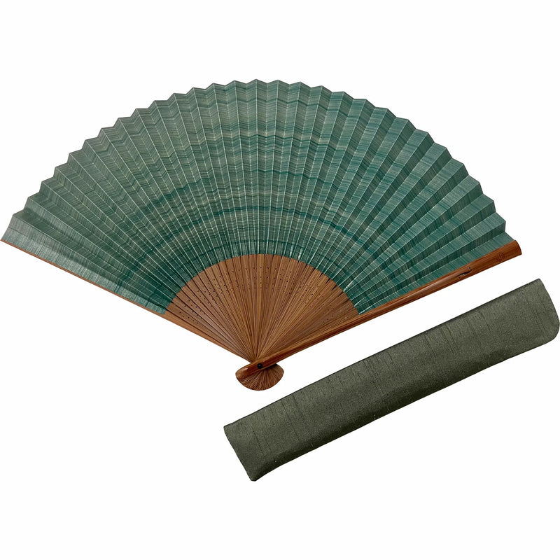 しけびき扇子　緑　７.５寸