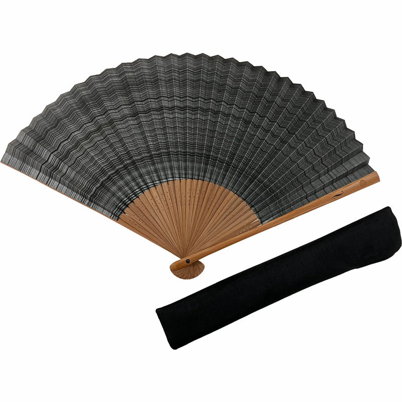 しけびき扇子　黒　７.５寸