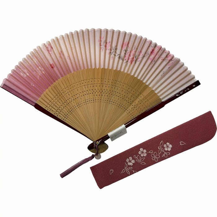 Fächersatz mit Kirschblütenmuster 'Oboro'.