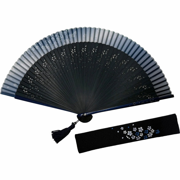 2026年　桜舞　紺　セット扇子