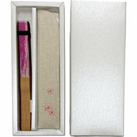 IbasenOriginal Kirschblütenfächer-Set mit Fächertasche und Pappschachtel (rosa).