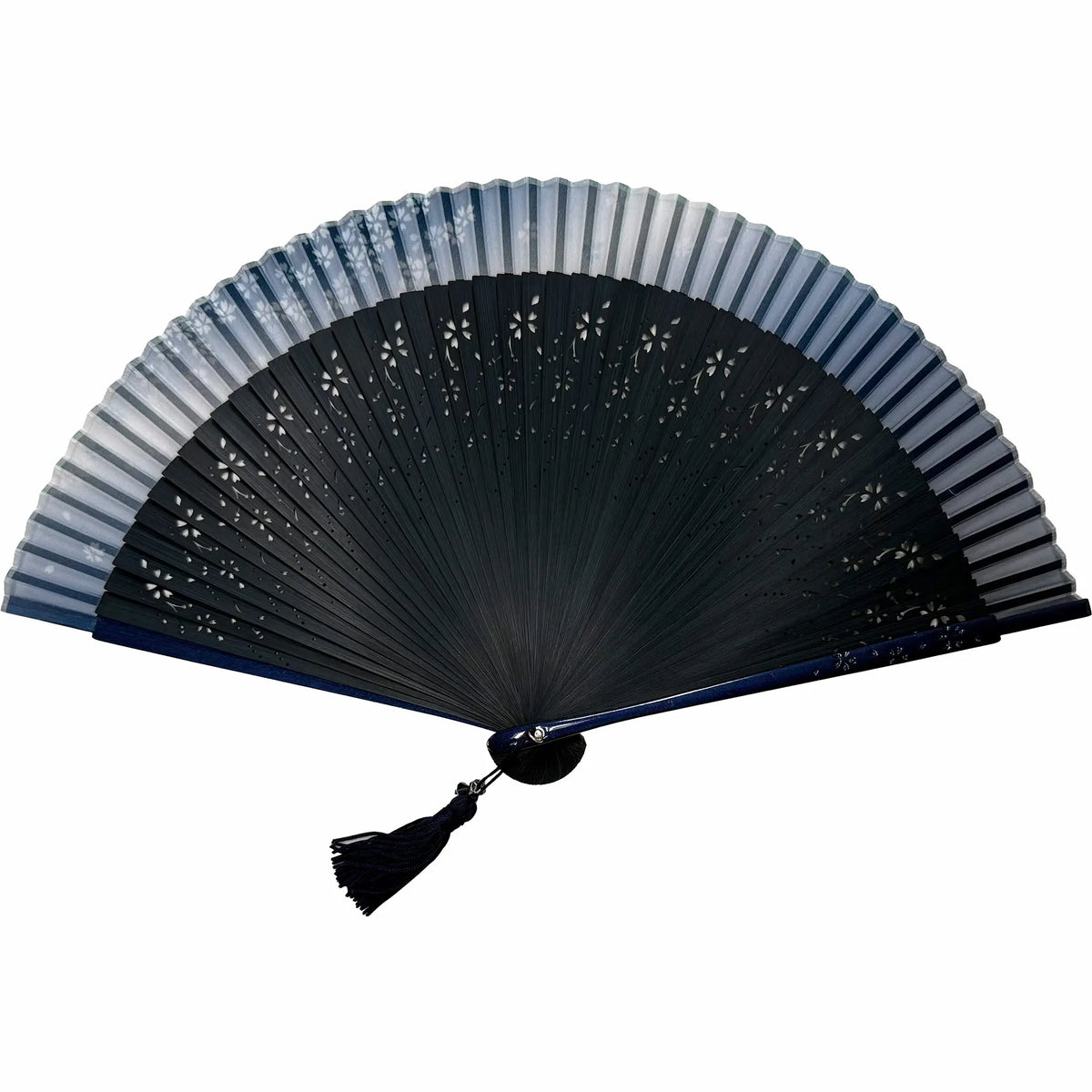 2026 Cherry Blossom Dance, navy blue set folding fan