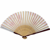 IbasenOriginal cherry blossom folding fan set (in folding fan bag and paper box) (white)