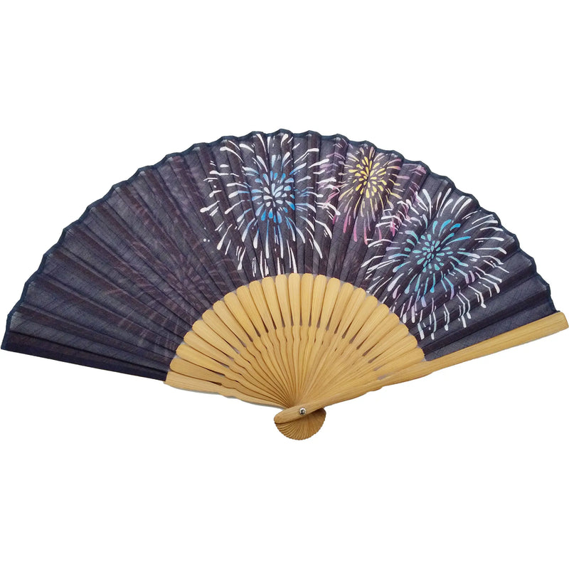 Summer light, navy blue fan & fan bag set