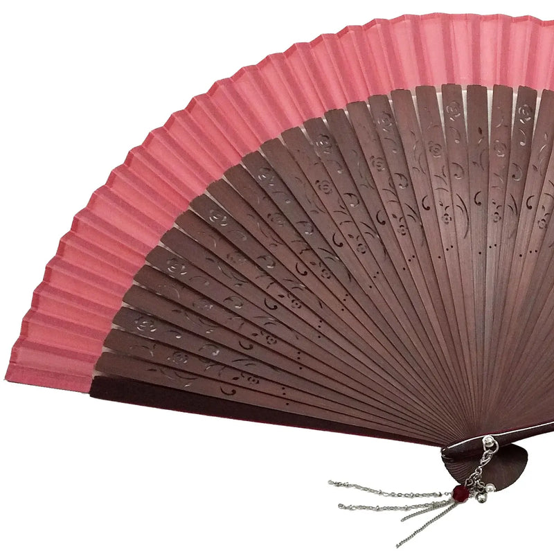 [Ideal für den Muttertag] Rose Crimson Fan & Fan Bag Set