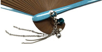 Rose Turquoise Fan & Fan Bag Set