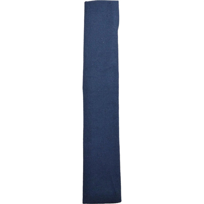 Folding Fan Bag, cotton linen, navy, 7" length