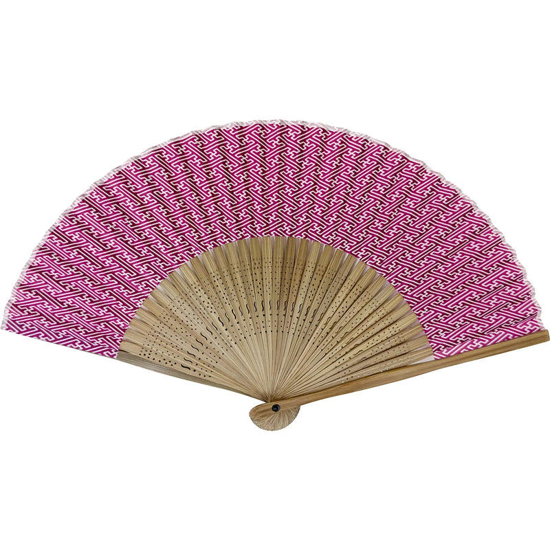 Edo patterned folding fan No.07, Saaya type, dark red