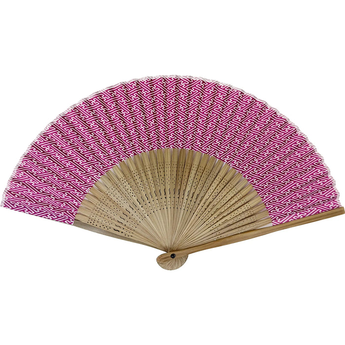 Edo patterned folding fan No.07, Saaya type, dark red