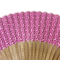 Edo patterned folding fan No.07, Saaya type, dark red